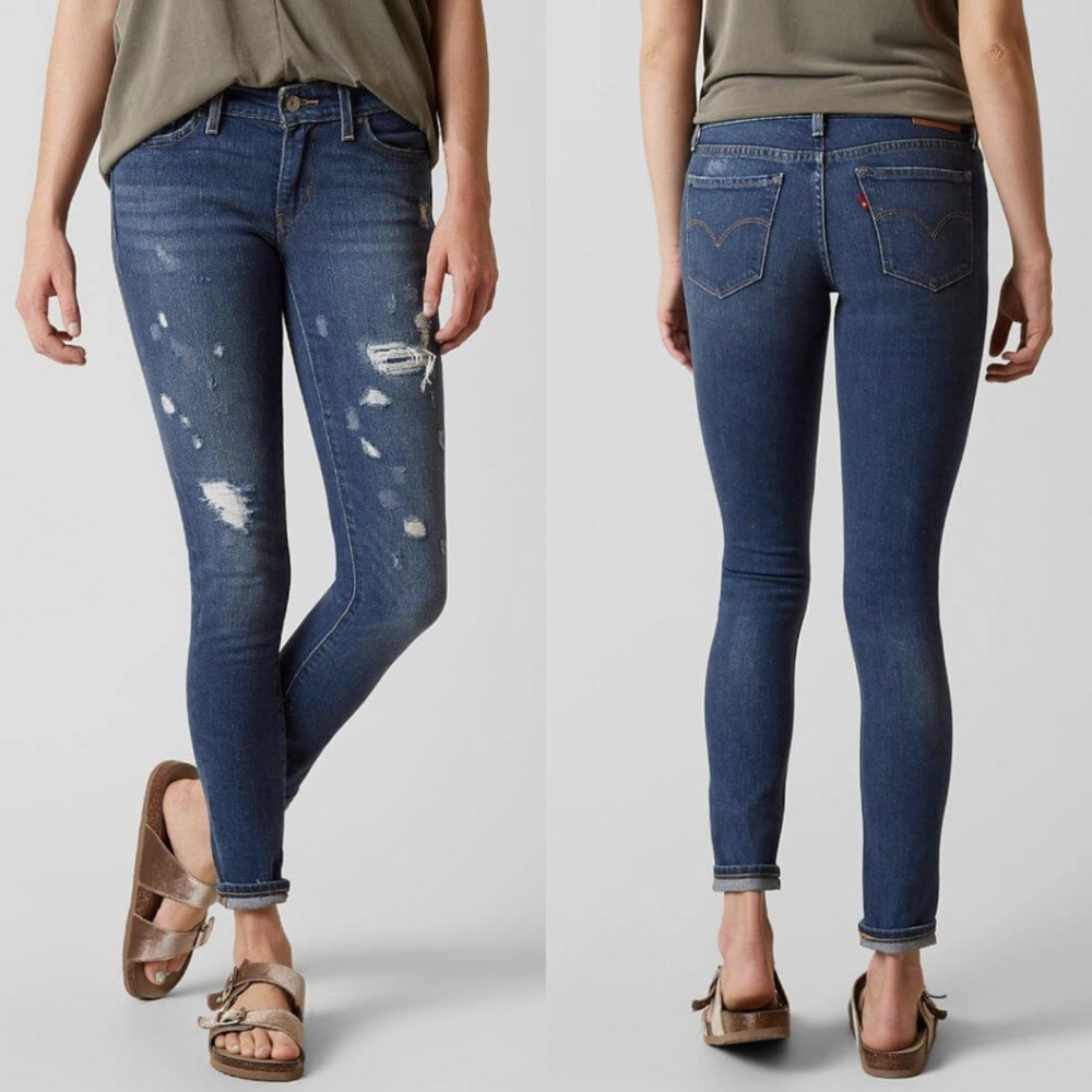 Levi's 711 Distressed Skinny Jeans